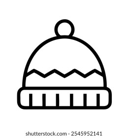 Classic black and white knit winter hat icon for seasonal designs.