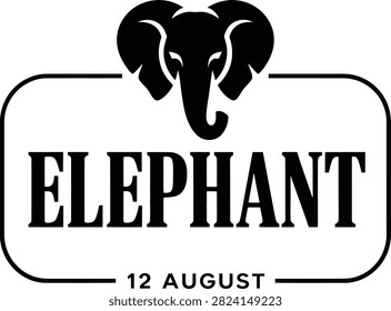 Classic black and white logo design featuring an elephant head and the word elephant
