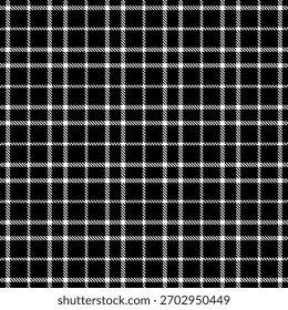 Klassisches Schwarz-Weiß-Plaid-Muster, perfekt für Hintergründe, Textilien und Designs. Vielseitige Textur mit zeitlosem, stilvollem Griff. Für Mode, Branding oder Druck verwenden.