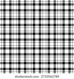 Padrão de xadrez preto e branco clássico.  Versátil para têxteis, fundos ou criação de designs atemporais. Textura sem costura.  Perfeito para projetos digitais impressos.
