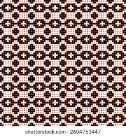 Classic black and white seamless geometric pattern vector texture