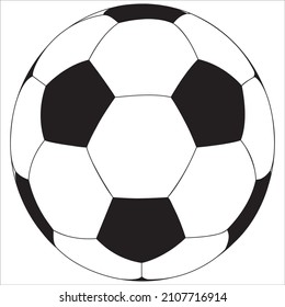 Classic black and white soccer ball vector illustration