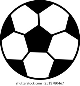 Classic black and white soccer ball pattern, traditional sports equipment design.