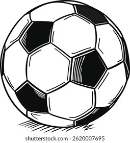 A classic black and white soccer ball with pentagonal and hexagonal panels isolated