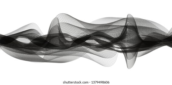 Classic black and white Sound Wave background,Earthquake wave diagram concept; design for education and science; Vector Illustration.
