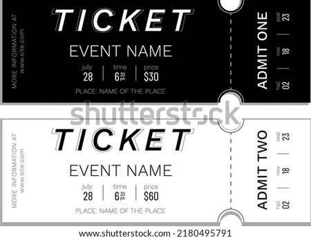 Classic black and white tickets