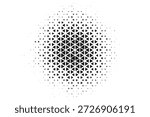 Classic Black and White Triangle Halftone Pattern with High Contrast Circular Dispersion for Bold Corporate Identity Branding Vector Illustration