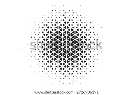 Classic Black and White Triangle Halftone Pattern with High Contrast Circular Dispersion for Bold Corporate Identity Branding Vector Illustration