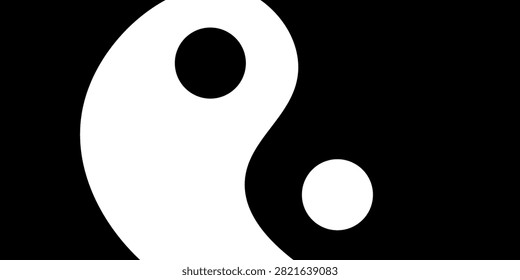 Classic black and white Yin Yang symbol representing balance, harmony, dualism, and Taoist philosophy. benner poster
