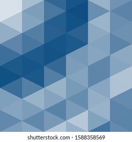 Classic Blue Abstract trianglify Generative Art background illustration