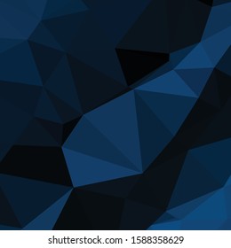 Classic Blue Abstract trianglify Generative Art background illustration