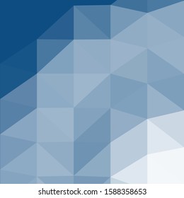 Classic Blue Abstract trianglify Generative Art background illustration