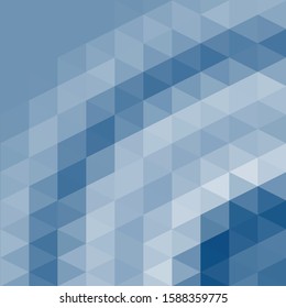 Classic Blue Abstract trianglify Generative Art background illustration