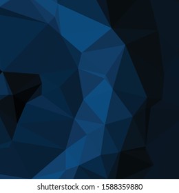 Classic Blue Abstract trianglify Generative Art background illustration