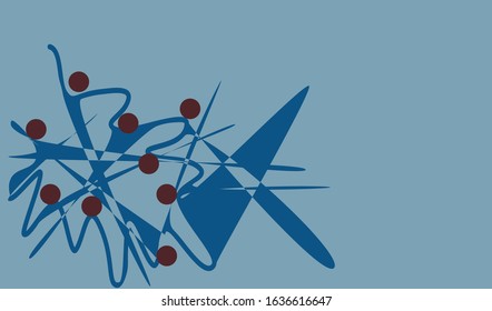 Classic Blue Abstract vector illustration. Doodle For printing on fabric, packaging, postcard cute. eps 10