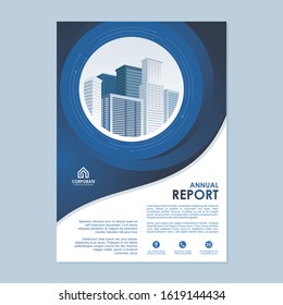 Classic Blue Brochure - Flyer template design with Abstract geometric vector 
