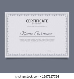 Classic blue certificate design