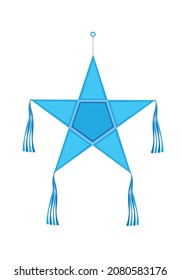 Classic Blue Christmas Star called Parol used in the Philippines. Editable Clip Art.