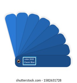 Classic Blue - color 2020. Template trendy color palette. Vector color range.