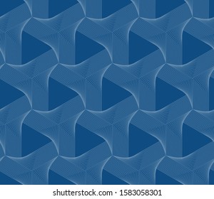 Classic Blue  color 2020  web graphic pattern. Vector blue guilloche seamless pattern design.