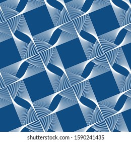 Classic Blue  color 2020  web graphic pattern. Vector blue guilloche seamless pattern design.
