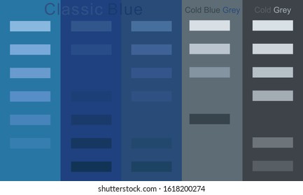 Classic Blue Color Cool Cold Blue Stock Vector (Royalty Free ...