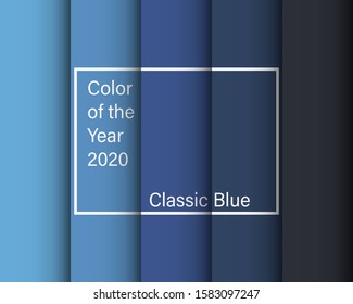 classic blue color of the year 2020 vector illustration