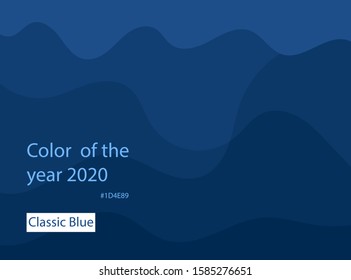 Classic Blue Color Of The Year 2020 Vector Illustration