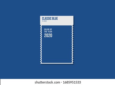 Classic Blue color of the Year 2020, Trendy color of 2020, Swatch of blue color.