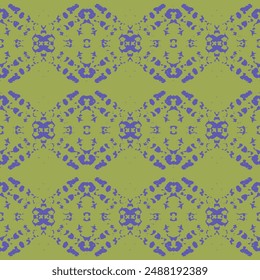  Classic Blue damask, hand drawn floral design. Two-color vector floral pattern. 