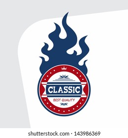 classic blue fire badge
