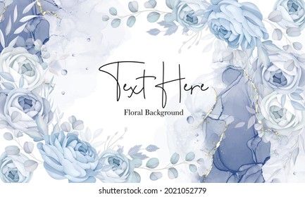 Classic Blue floral Background Template