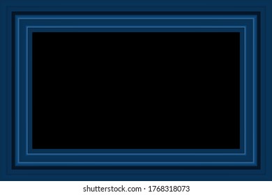 classic blue frame on black background copy space vector illustration