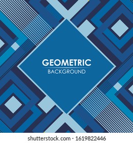 Classic blue geometric abstract vector background. suitable for ad, poster, cover, print, artwork etc.