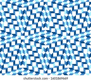 Classic blue geometric seamless pattern. Checkered abstract vector  endless geometrical shapes background.