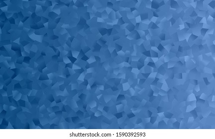 Classic Blue Glittering Irregular Polygonal Pattern Vector Background. 2020 Color of the Year. Shimmering Gradient Galvanized Surface Texture. Shiny Sparkling Random Specs.