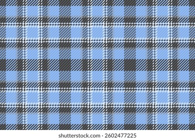 Classic blue, gray, and white plaid pattern.  Perfect for textile design, apparel, or website backgrounds.  Subtle texture adds visual interest, evoking feelings of comfort and tradition.