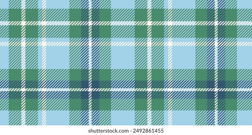 Classic blue, green, and white tartan with intersecting lines, creating a seamless pattern.