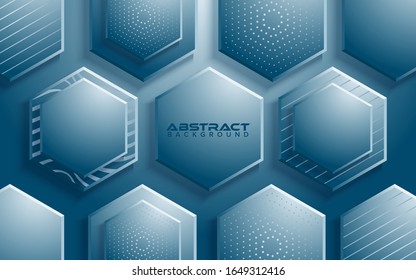 classic blue hexagon with line background. abstract hexagon background. blue classic 2020 color