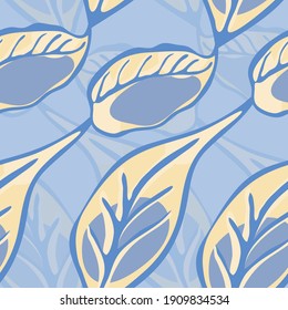 Classic Blue and Indigo Botanical Illustration. Psychedelic Citron Motif. Vector Summer Citrus Print. Simple Marker Lime. Lemon Seamless Pattern. Modern Hand Drawn Background.