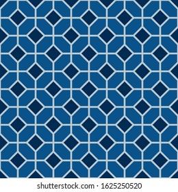 Clásico Patrón de vectores de acero inoxidable Ornate azul de decoraciones de mosaico moro. Fondo mosaico de mosaico escalable de estilo islámico.