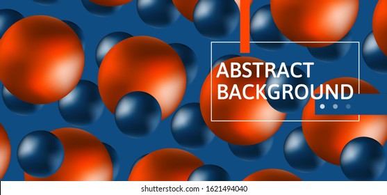 classic blue and red lush lava colors of 2020 year abstract background cover design with 3d spheres 