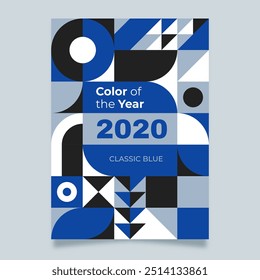 Design de vetor de modelo de cartaz de formas azuis clássicas em eps 10