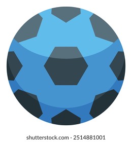 Bola de futebol azul clássico com pentágonos pretos representando um jogo de futebol, perfeito para projetos relacionados a esportes