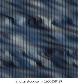 Classic blue spliced vector distorted swirl texture. Variegated mottled marble line background. Seamless rough grunge pattern. Digital wave masculine all over print. Textile disrupted glitch repeat