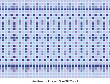 Classic blue square pixel pattern background vector illustration.