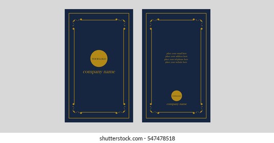 Classic Blue Strip Gold Business Card