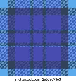Patrón clásico de tartán azul. Un diseño textil sin costuras que evoca la tradición y la comodidad. Ideal para fondos, moda o proyectos decorativos.