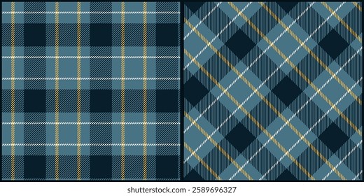 classic blue tone plaid seamless pattern vector. Background graphic tartan fashion design use for print, texture, cloth, fabric, flannel.