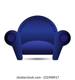 Classic Blue vector armchair isolated on white background